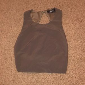 NEVER WORN Brown beige crop top